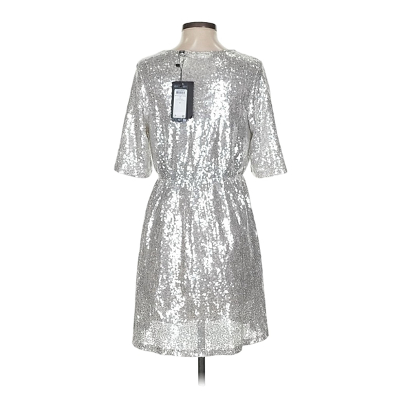 VERO MODA SILVER SEQUIN DRESS - Picture 2 of 9